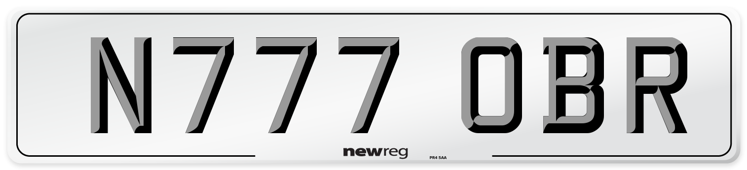 N777 OBR Number Plate from New Reg